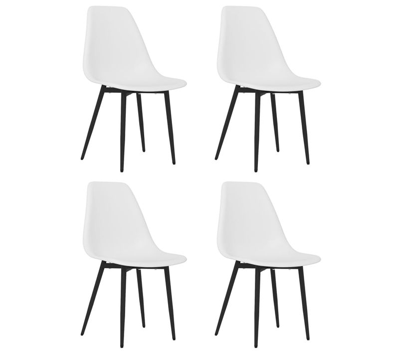 Chaises à Manger Lot De 4 Blanc Pp Sièges De Cuisine Chaises à Dîner Repas Meuble Intérieur
