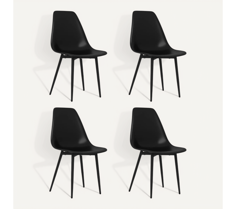Chaises à Manger Lot De 4 Noir Pp Sièges De Cuisine Chaises à Dîner Repas Meuble Intérieur