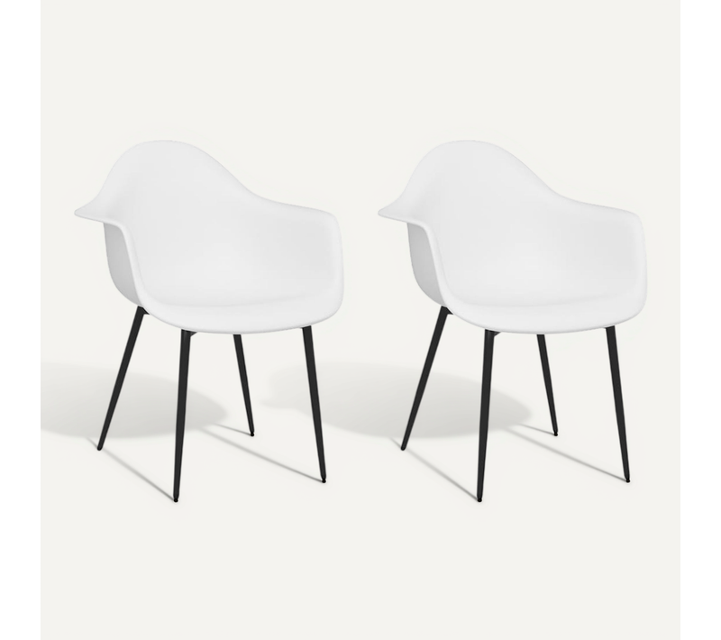 Chaises À Manger Lot De 2 Blanc Pp