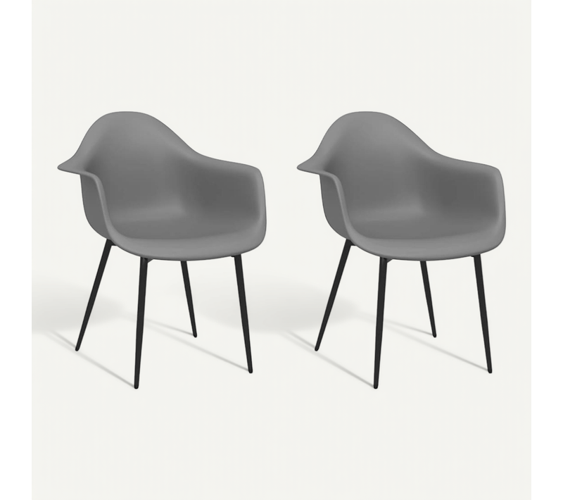 Chaises À Manger Lot De 2 Gris Pp