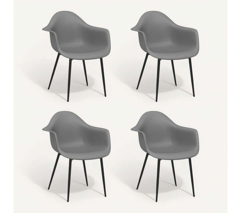 Chaises À Manger Lot De 4 Gris Pp