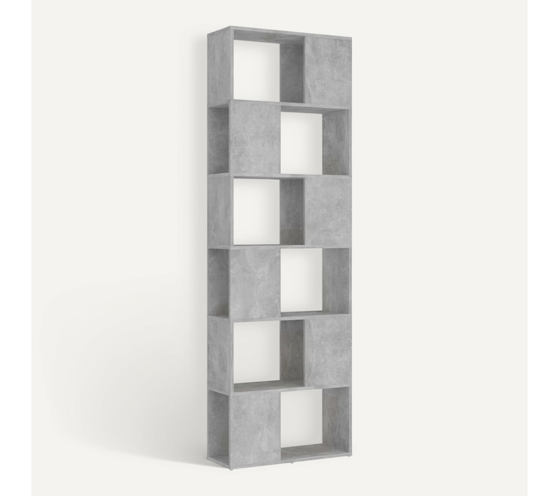 Bibliothèque/séparateur De Pièce Gris Béton 60x24x186 Cm