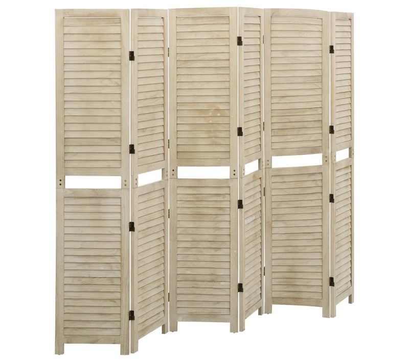 Cloison De Séparation 6 Panneaux 210x165 Cm Bois De Paulownia