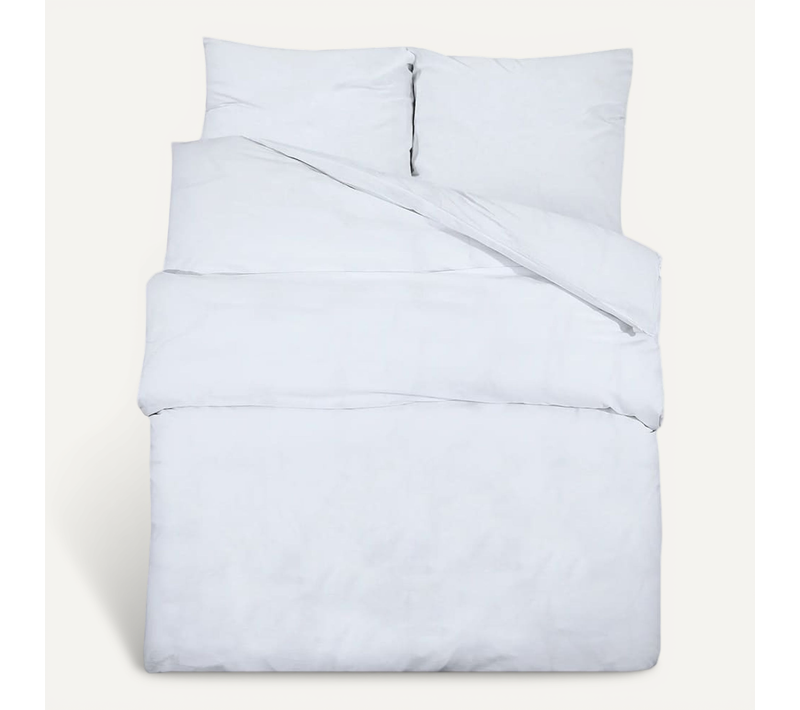 Ensemble De Housse De Couette Blanc 135x200 Cm Microfibre