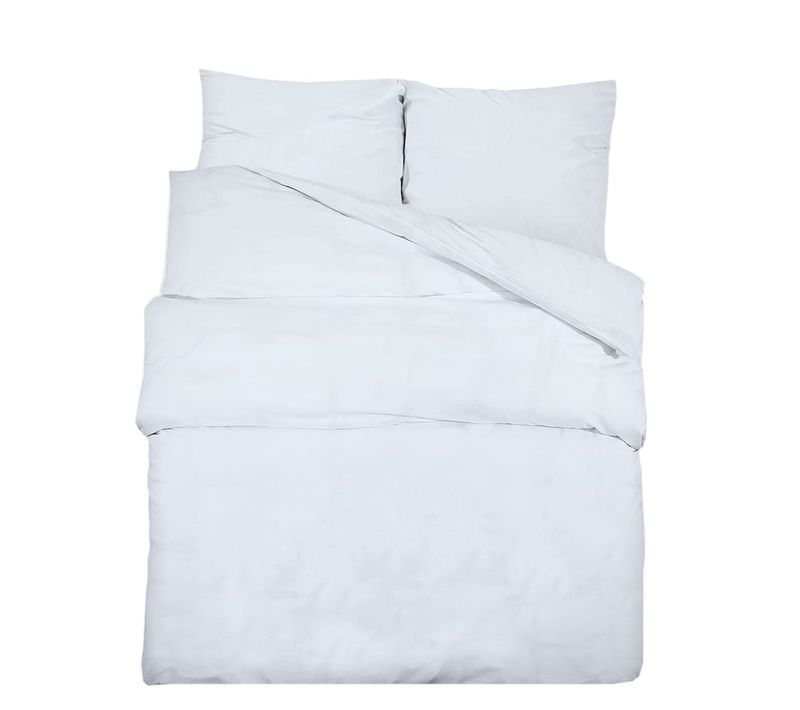Ensemble De Housse De Couette Blanc 155x220 Cm Microfibre
