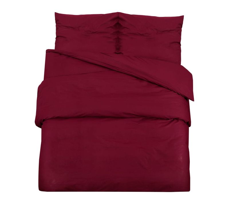 Ensemble De Housse De Couette Bordeaux 135x200 Cm Microfibre
