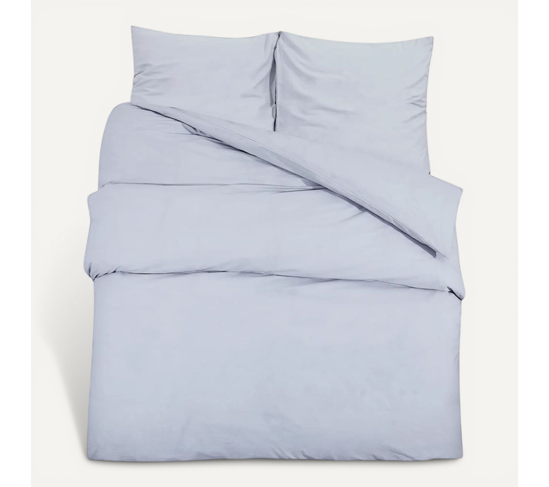Ensemble De Housse De Couette Gris 140x200 Cm Coton