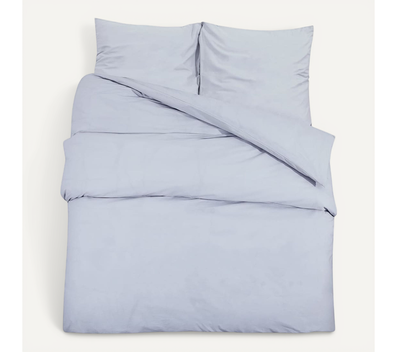 Ensemble De Housse De Couette Gris 155x220 Cm Coton