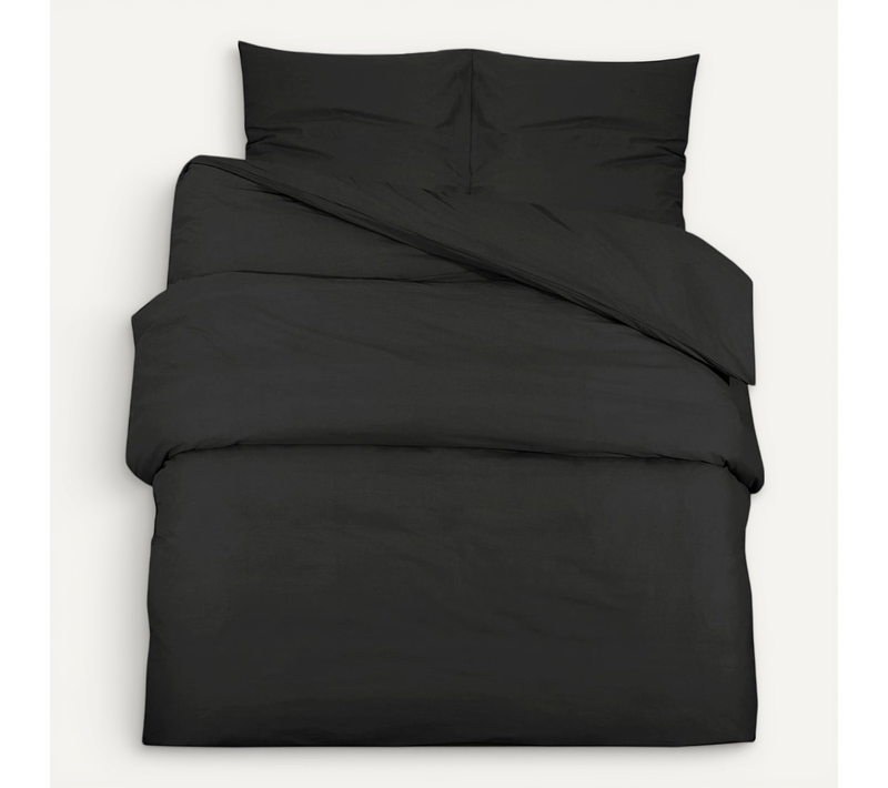 Ensemble De Housse De Couette Noir 200x200 Cm Coton