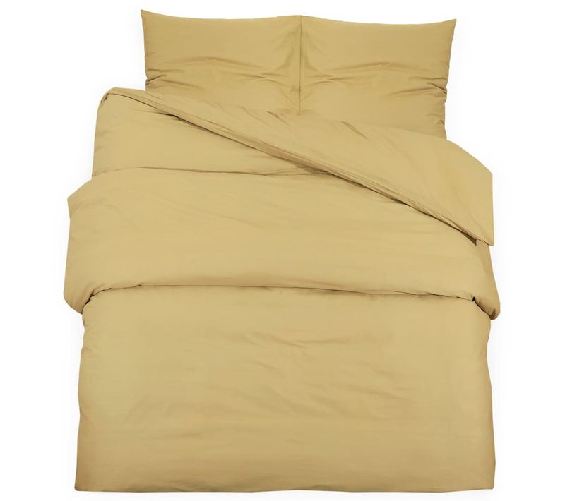 Ensemble De Housse De Couette Taupe 135x200 Cm Coton