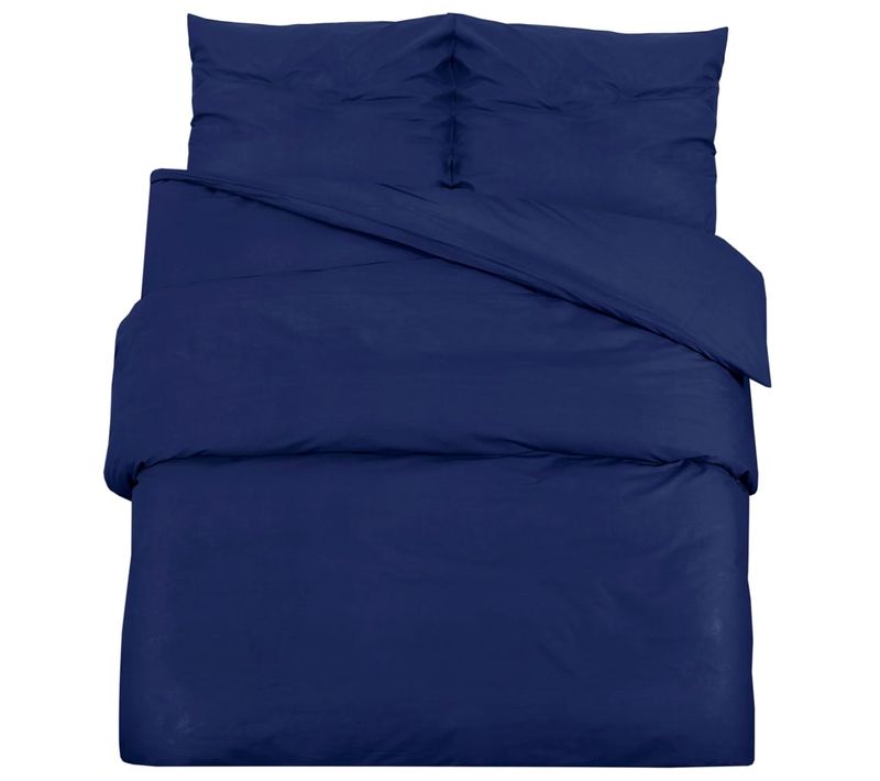 Ensemble De Housse De Couette Bleu Marine 220x240 Cm Coton