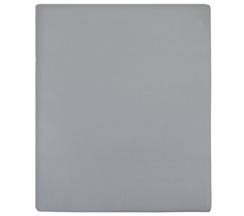 Draps-housses Jersey 2 Pièces Gris 90x200 Cm Coton