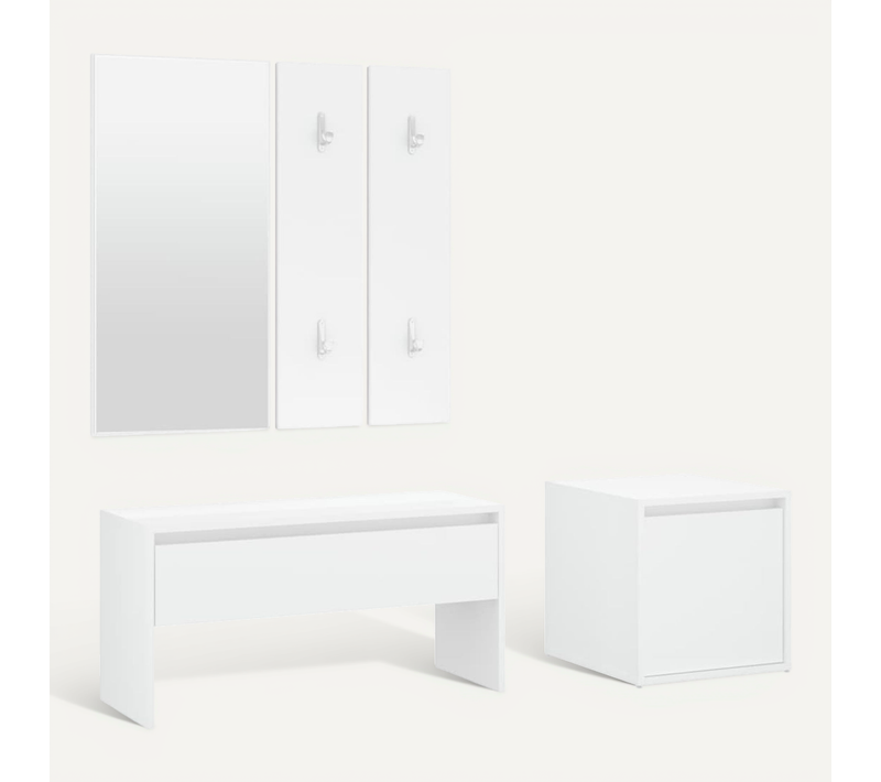 Ensemble De Meubles De Couloir Blanc Bois Contreplaqué