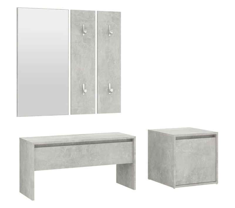 Ensemble De Meubles De Couloir Gris Béton Bois Contreplaqué
