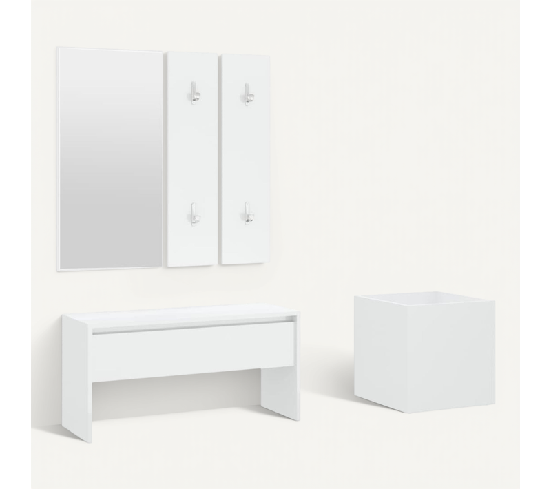 Ensemble De Meubles De Couloir Blanc Bois Contreplaqué