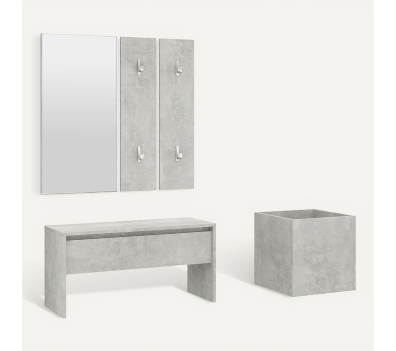 Ensemble De Meubles De Couloir Gris Béton Bois Contreplaqué
