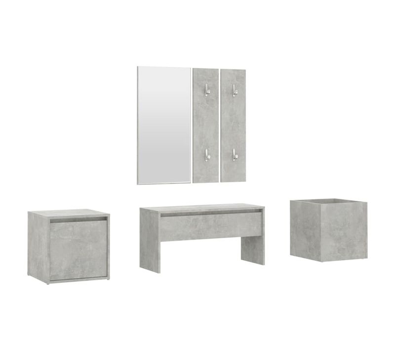Ensemble De Meubles De Couloir Gris Béton Bois Contreplaqué