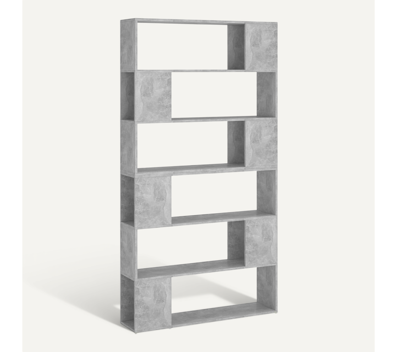 Bibliothèque/séparateur De Pièce Gris Béton 100x24x188 Cm