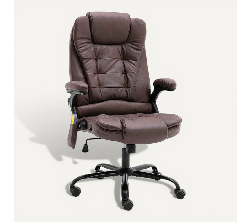 Chaise De Bureau De Massage Marron Foncé Simili Daim