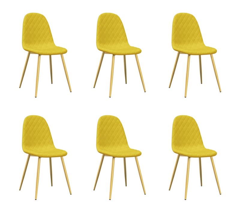 Chaises à Manger Lot De 6 Jaune Moutarde Velours