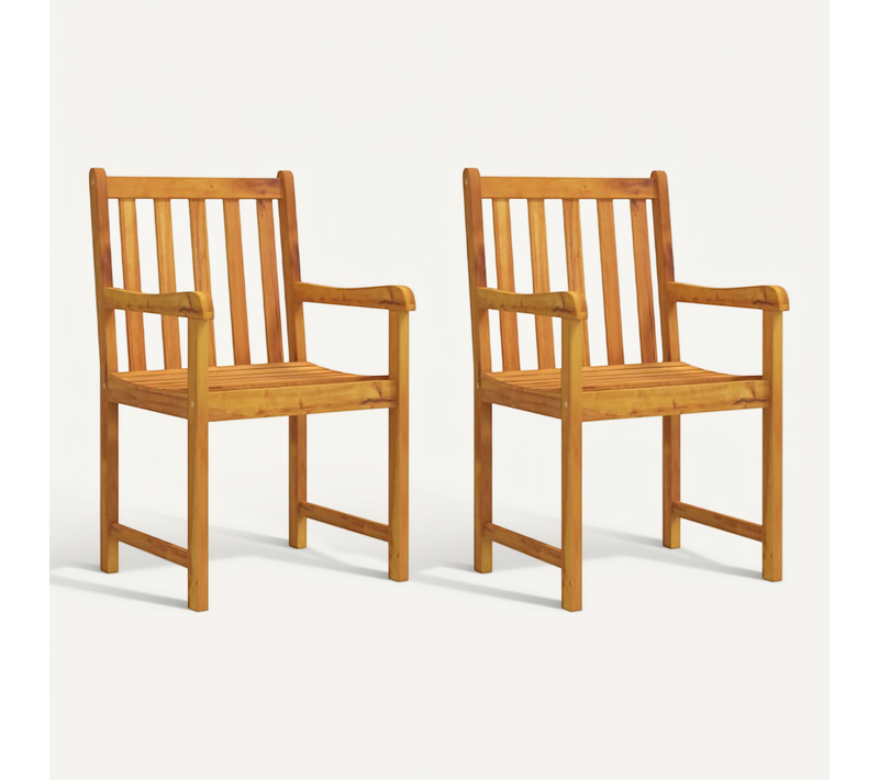 Chaises De Jardin Lot De 2 Bois D'acacia Solide