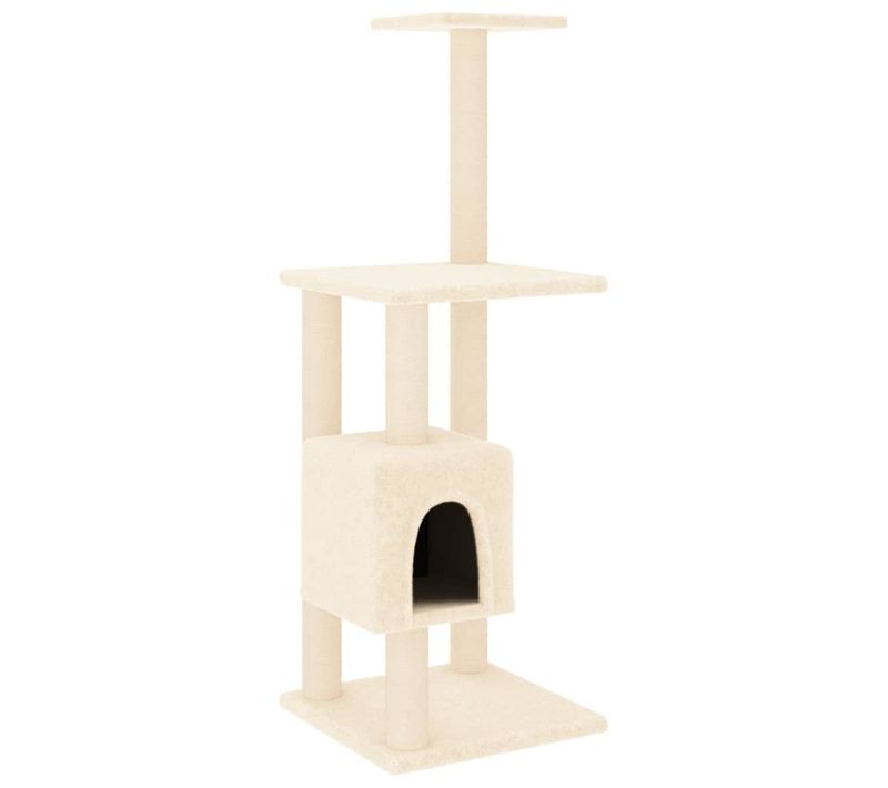Arbre À Chat Avec Griffoirs En Sisal Crème 104 Cm
