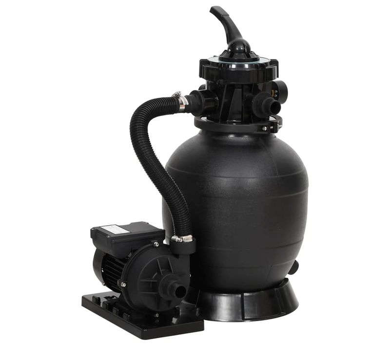 Filtre à Sable De Piscine Avec Vanne 6 Voies Noir