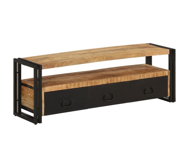 Meuble TV 120x30x40 Cm Bois Massif De Manguier