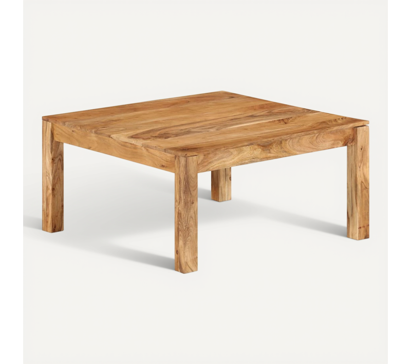 Table Basse 80x80x40 Cm Bois D'acacia Massif
