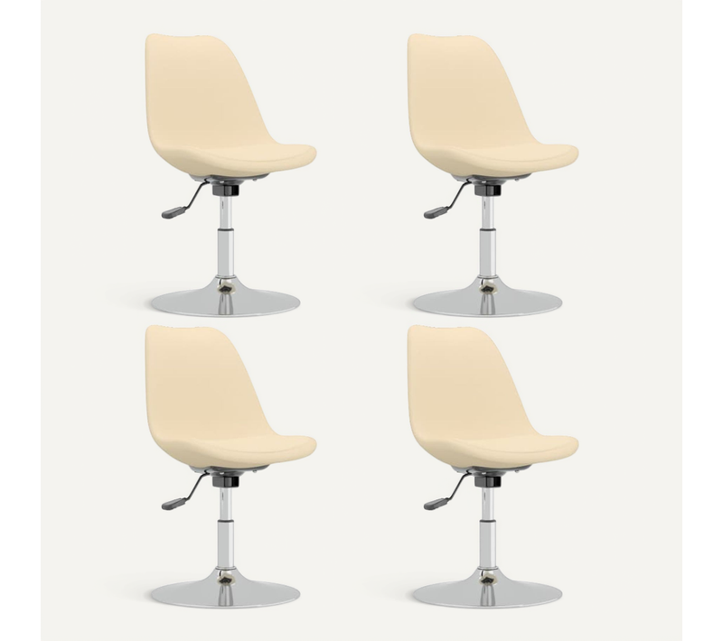 Chaises Pivotantes À Manger Lot De 4 Crème Tissu
