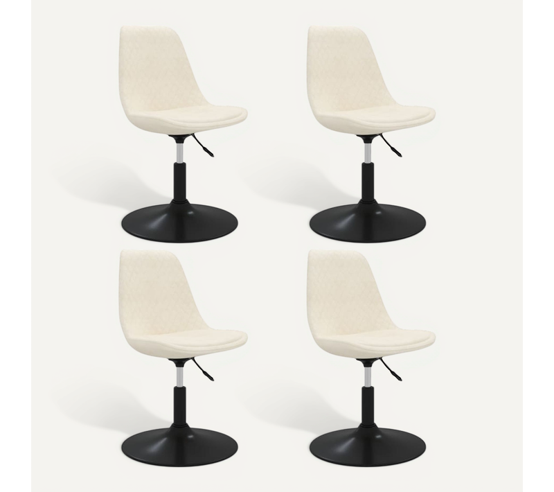 Chaises À Manger Pivotantes Lot De 4 Crème Velours