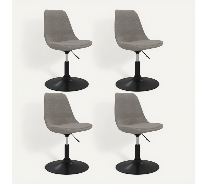Chaises À Manger Pivotantes Lot De 4 Gris Clair Velours
