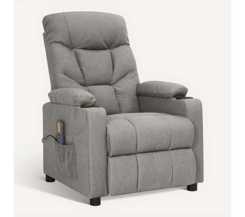 Fauteuil De Massage Inclinable Gris Clair Tissu
