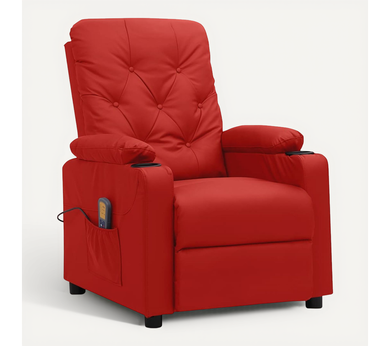 Fauteuil De Massage Inclinable Rouge Bordeaux Similicuir