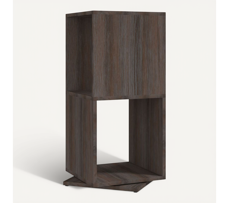Armoire Rotative Gris Chêne 34,5x34,5x75,5 Cm Bois Contreplaqué