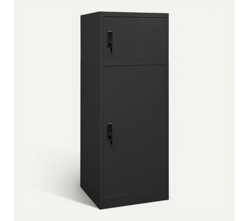Armoire À Selle Acier Anthracite 53x53x140 Cm 2 Portes Verrouillables, Porte-selle Réglable