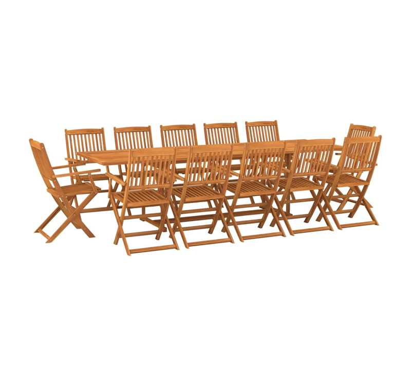 Ensemble À Manger De Jardin 13 Pièces 280x90x75 Cm Bois D'acacia Pliable