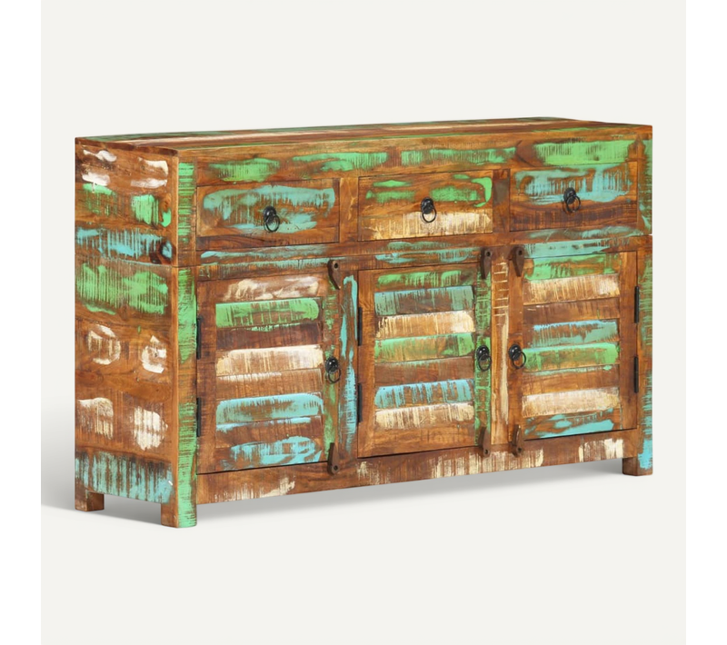 Buffet 110x30x65 Cm Bois Massif De Récupération