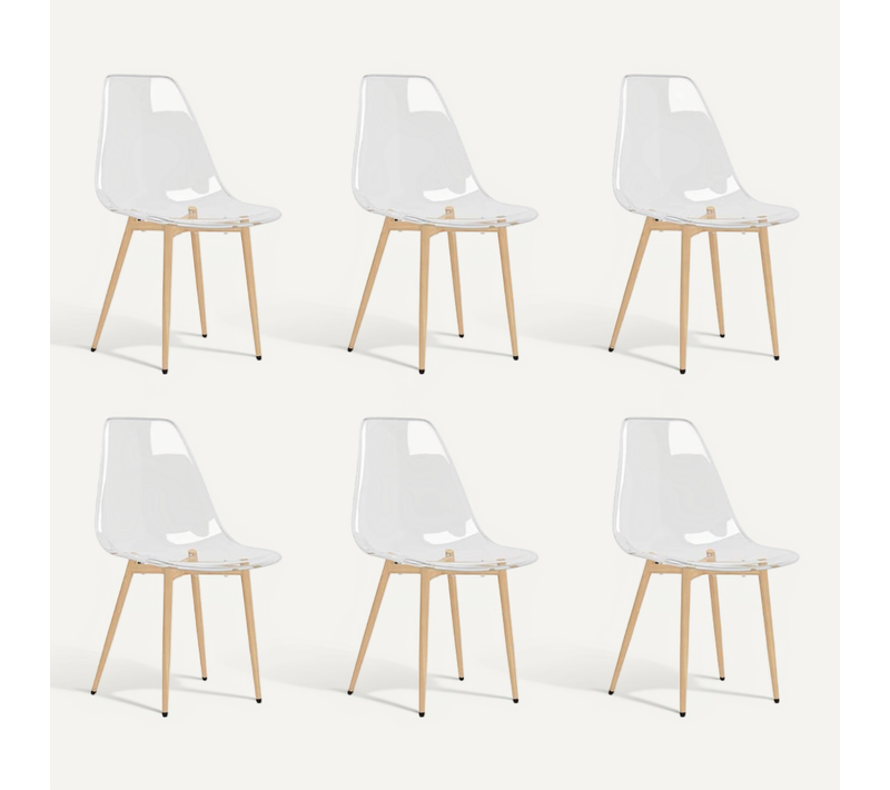 Chaises à Manger Lot De 6 Transparent