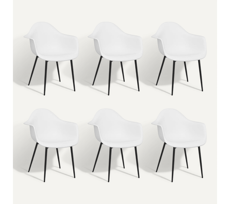 Chaises À Manger Lot De 6 Blanc Pp