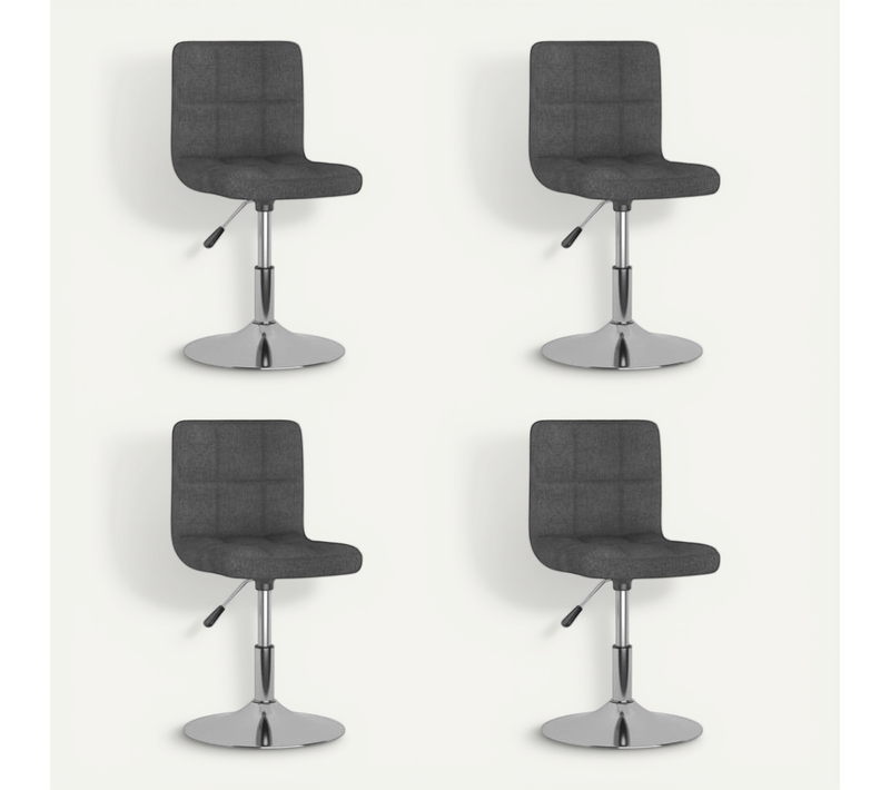 Chaises Pivotantes À Manger Lot De 4 Gris Foncé Tissu