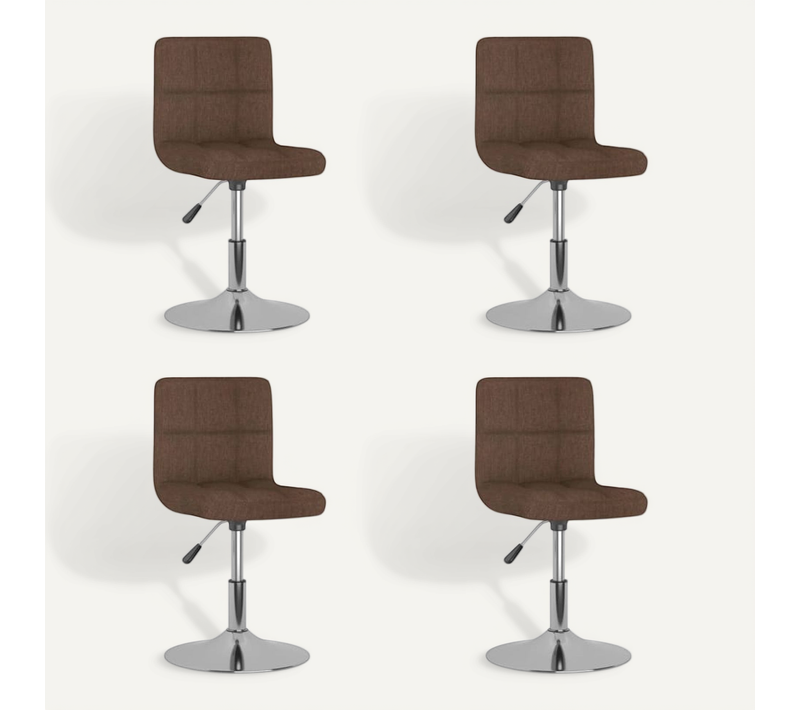Chaises Pivotantes À Manger Lot De 4 Marron Tissu