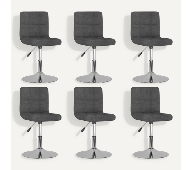 Chaises Pivotantes À Manger Lot De 6 Gris Foncé Tissu