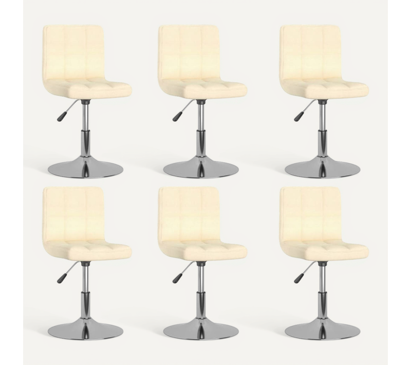 Chaises Pivotantes À Manger Lot De 6 Crème Tissu