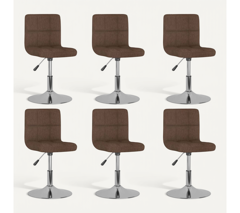 Chaises Pivotantes À Manger Lot De 6 Marron Tissu