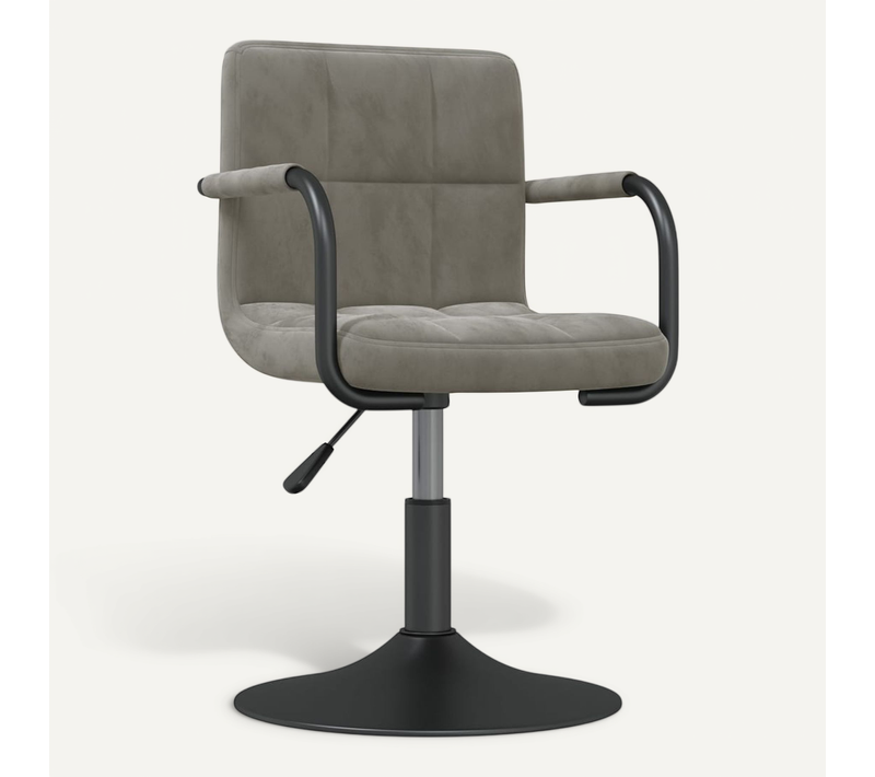 Chaise De Salle À Manger Gris Clair Velours