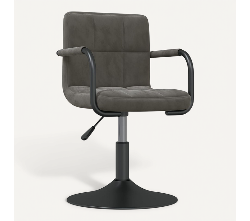 Chaise De Salle À Manger Gris Foncé Velours