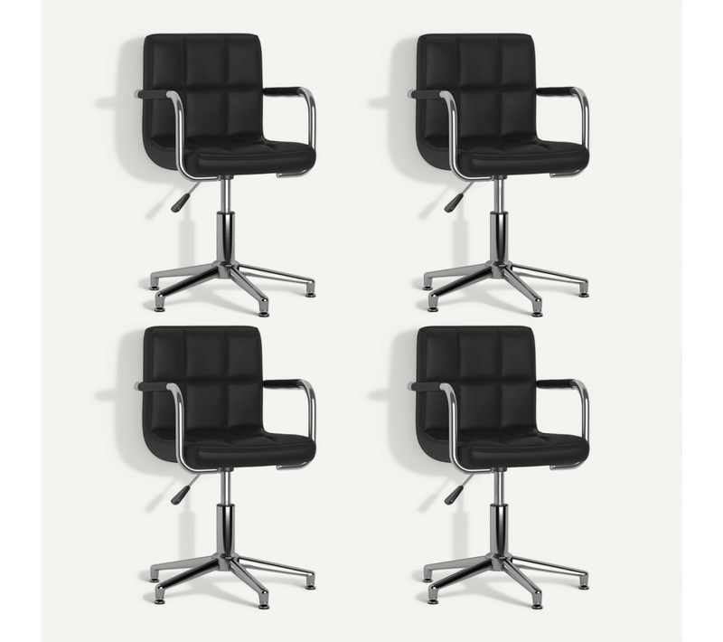 Chaises À Manger Pivotantes Lot De 4 Noir Simili