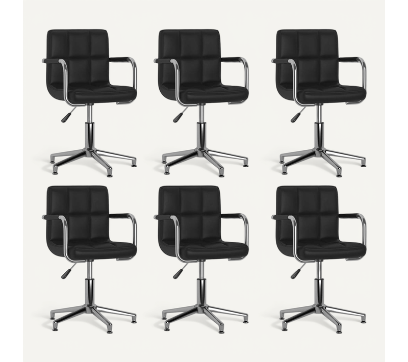Chaises Pivotantes À Manger Lot De 6 Noir Simili