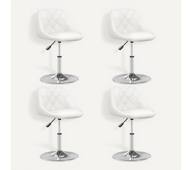 Chaises À Manger Lot De 4 Blanc Simili
